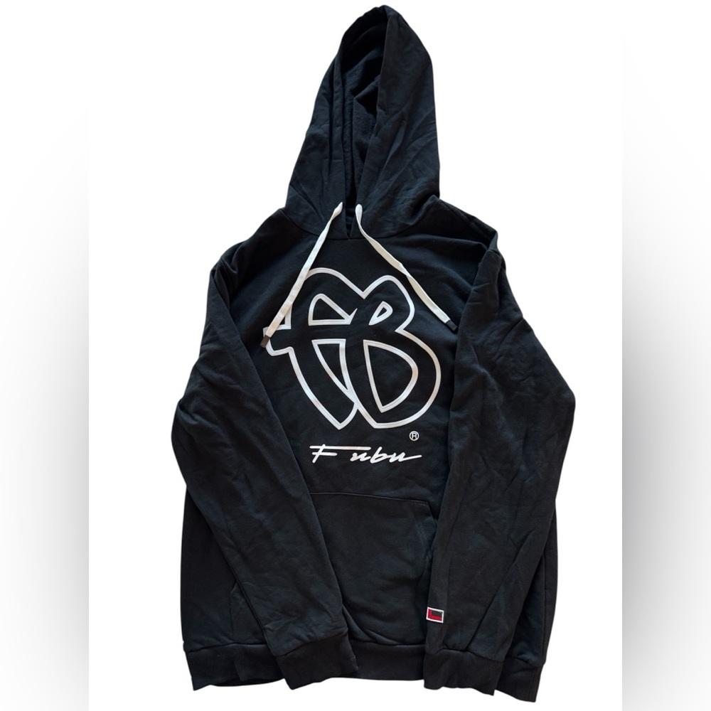 FUBU Black Hoodie with White Logo Size Large 42-44 Brand New